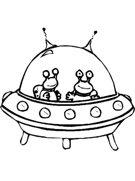 Twin Alien in Spaceship Coloring Page - NetArt | Spaceship drawing, Alien drawings, Space ...