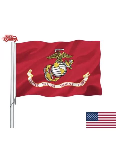 US MARINE CORPS USMC Flag 3x5 Double Sided 2ply US Marine Corps Flag Free Ship £19.21 - PicClick UK