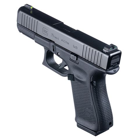 Glock 19 Gen 5 9MM Compact Pistol - Ameriglo Agent Night Sights, 15Rd ...