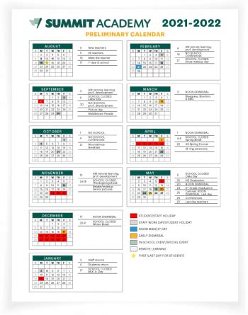 School Calendar - Summit Academy