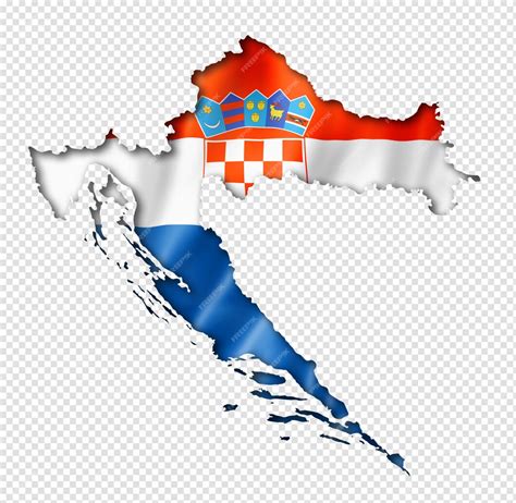 Premium PSD | Croatian flag map