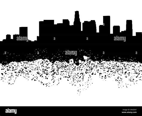 Los Angeles skyline grunge silhouette illustration Stock Photo - Alamy