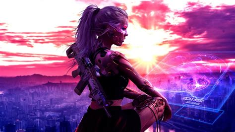 Cyberpunk Girl Theme for Windows 10