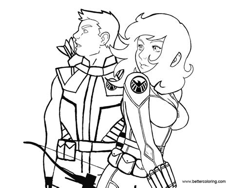 Black Widow and Hawkeye Coloring Pages - Free Printable Coloring Pages