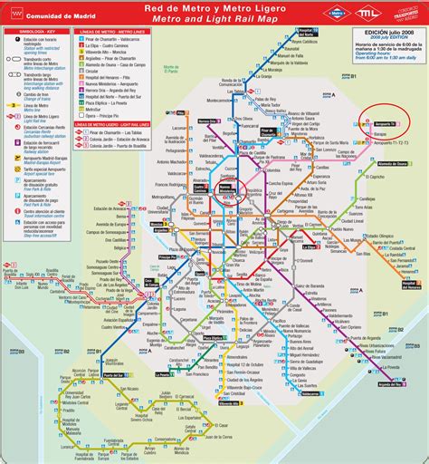 El aeropuerto de Madrid mapa del metro - Madrid mapa del metro airport (España)