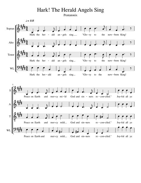 Hark! The Herald Angels Sing (simplified) Sheet music for Piano | Download free in PDF or MIDI ...