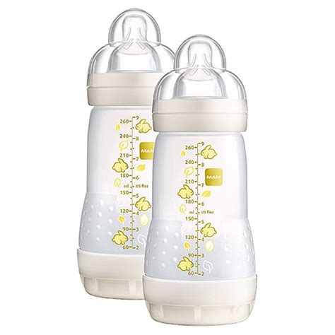Anti Colic Bottles | MAM Anti Colic Bottle 260ml - 2 Pack Online | BabyNest