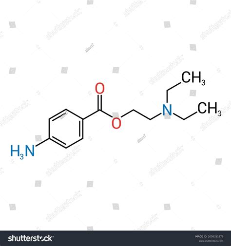 chemical structure of Procaine (C13H20N2O2) - Royalty Free Stock Vector 2050321976 - Avopix.com