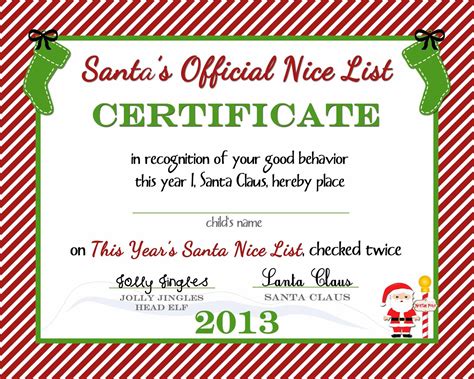 Printable Christmas Award Certificates