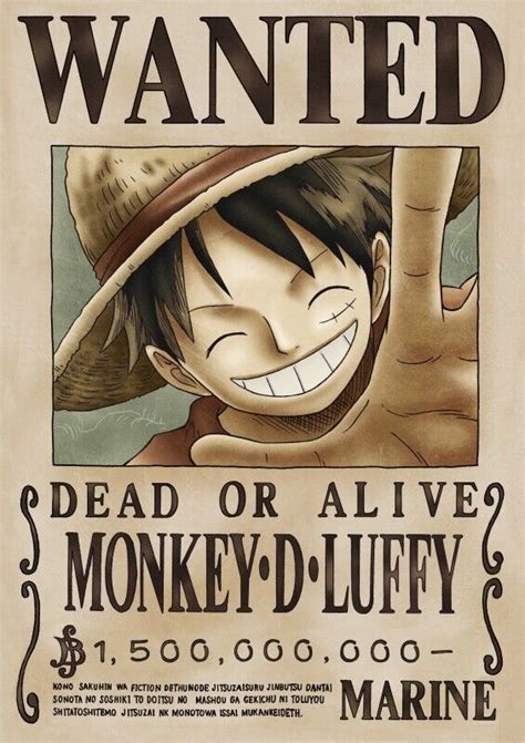 ONE PIECE WANTED POSTER Monkey D Luffy NEWS OFFICIAL MUGIWARA STORE ...