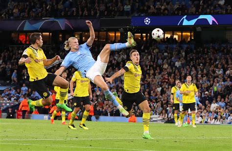 Erling Haaland dubbed 'superhuman' as stunning karate kick goal for Man City against Borussia ...