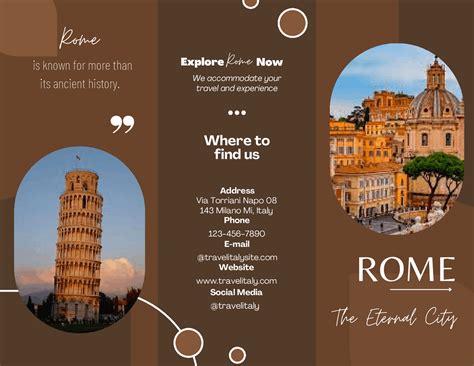 Travel brochure (Rome, Italy) | Schemes and Mind Maps English | Docsity