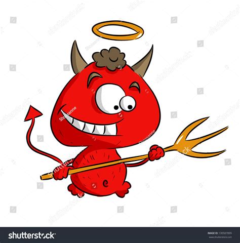 Cartoon Cute Funny Devil Vector Stock Vector 130587899 - Shutterstock