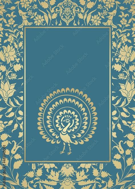 peacock, feathers ,wedding card design, royal India Stock Vector | Adobe Stock