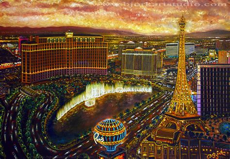 Original Paintings : (CANVAS) Las Vegas- City Of Magic - Let The Fun Begin - 48" x 36"