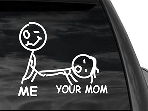 FGD Funny Stick Figure Your Mom Car Window Decal 10"x9" Car Truck SUV - Family Graphix LLC