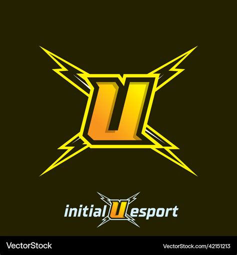 Initial u letter esport logo mascot gamer Vector Image