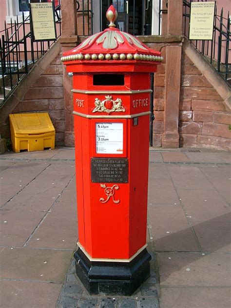 Replica Victorian pillar box outside the... © Rose and Trev Clough cc ...