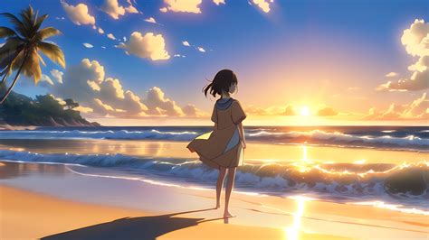 1920x1080xe6e7"a="b"r5154 Resolution Anime Girl HD Sunset Landscape ...