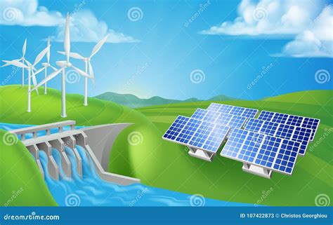 Renewable Energy or Power Generation Methods Stock Vector ...