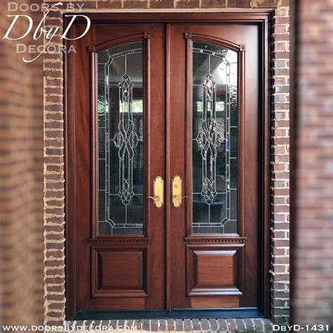 Custom Estate Double Doors With Glass Wood Entry - Doors by Decora