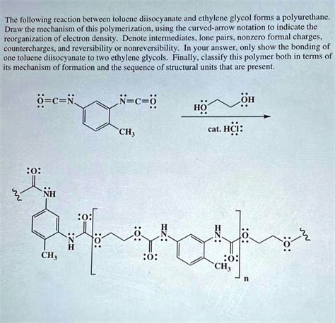 SOLVED: The following reaction between toluene diisocyanate and ethylene glycol forms ...