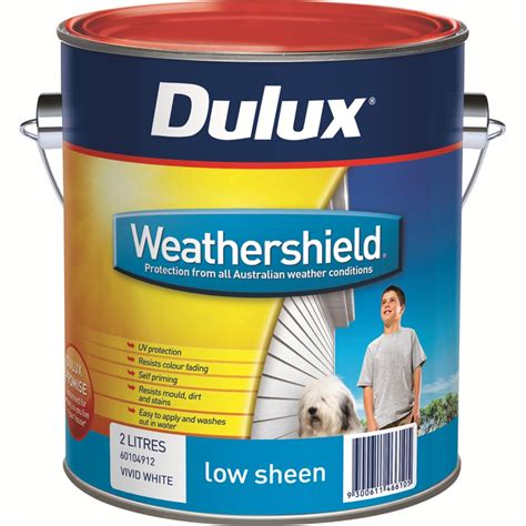 Dulux Weathershield 2L Low Sheen Vivid White Exterior Paint