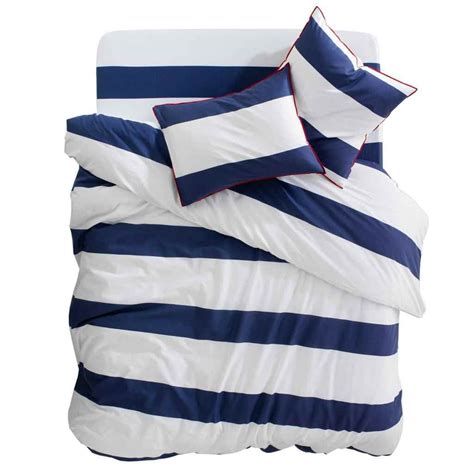 100% Turkish Cotton Blue Striped Queen Duvet Cover Set - Walmart.com - Walmart.com