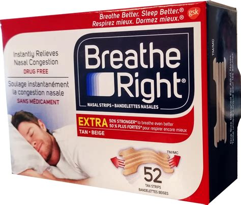 Breathe Right Extra Nasal Strip,(Tan), 52 Strips (Value Pack) : Amazon ...