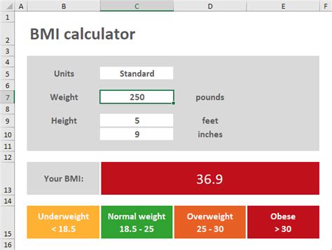 BMI calculator in Excel - Step by Step Tutorial