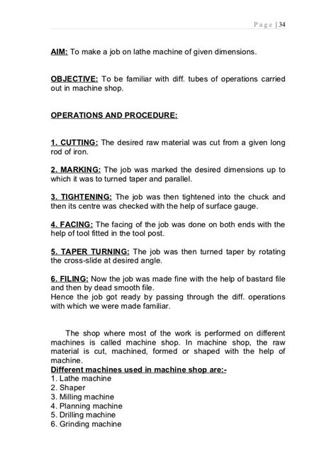 Manufacturing Practice (MP) Training Project