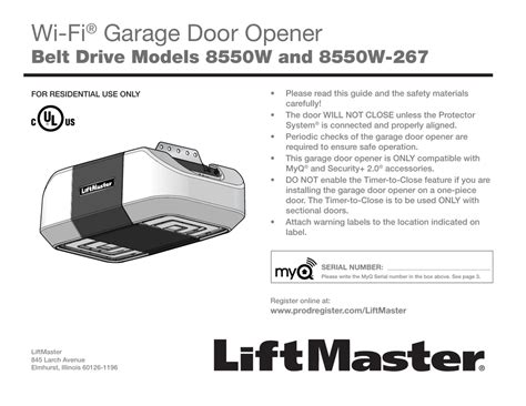 Liftmaster Garage Door Openers Manual