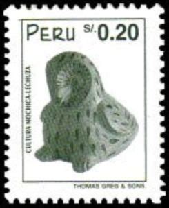 Stamp: Mochica pottery - owl (Peru(Ancient Peruvian artifacts) Mi:PE ...