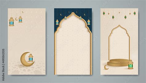 Set ramadan islamic banner illustration story social media template ...