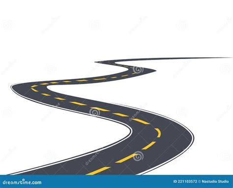 Winding Road. Road Template. Highway or Roadway. Vector Illustration ...