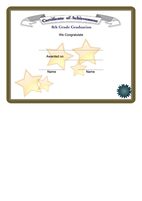 8th Grade Graduation Certificate Template Printable Pdf Download | Images and Photos finder