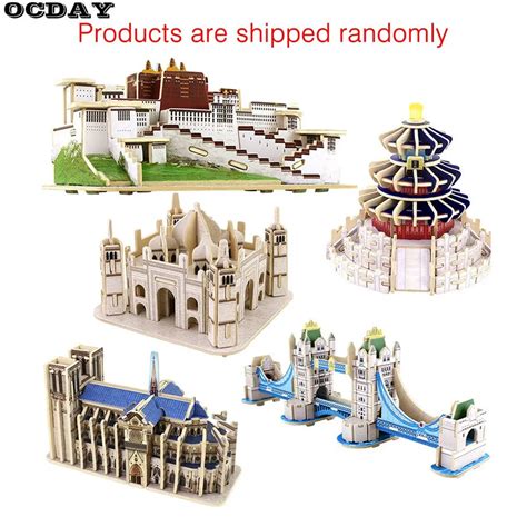 OCDAY 3D Wooden Puzzles Famous Buildings Puzzles Buildings Models ...