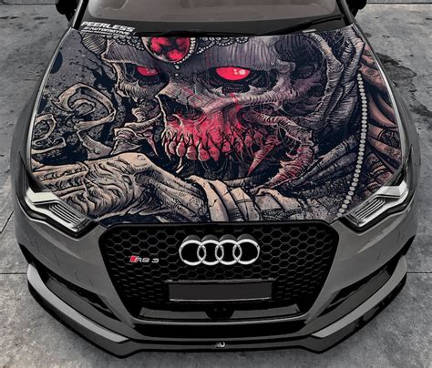 Skeleton Skull Car Hood Wrap Vinyl Decal Full Color Graphics | Etsy