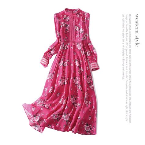 100% real silk runway dress-in Dresses from Women's Clothing on ...