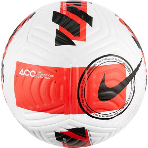 Nike Flight Premium Match Soccer Ball - White & Bright Crimson with ...