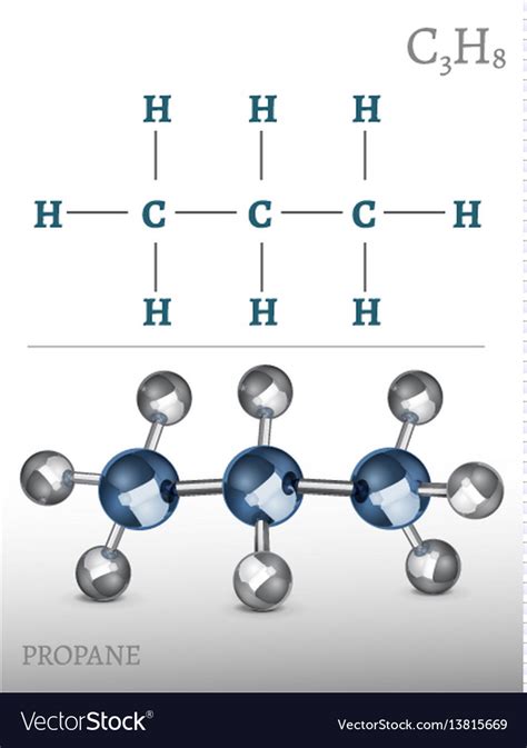 Propane molecule image Royalty Free Vector Image