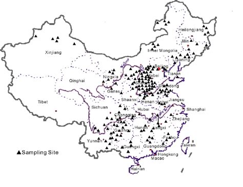 Map of China showing distribution of coal samples. | Download Scientific Diagram