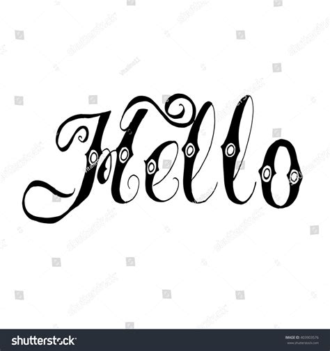 Hello Handwritten Calligraphy Vector Lettering Illustration Stock Vector (Royalty Free ...