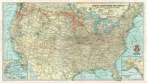 Great Northern Railway Map of the United States | Curtis Wright Maps