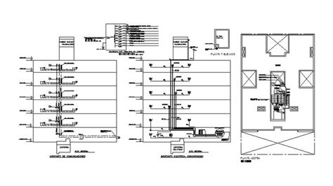 Electrical installation and riser diagram details of apartment floors dwg file - Cadbull ...