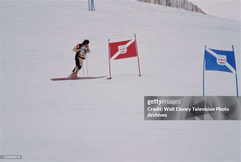 Franz Klammer competing in the Men's giant slalom skiing event at the ...