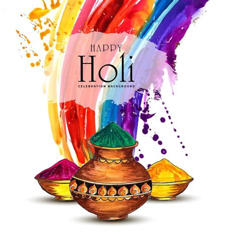 Happy Holi Card with Gulal and Rainbow Splash 701652 Vector Art at Vecteezy