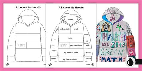 All About Me Hoodie Art | Back to School Activity - Twinkl