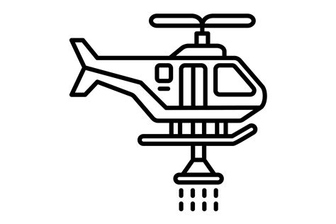 Firefighter Helicopter Outline Icon Graphic by Maan Icons · Creative Fabrica