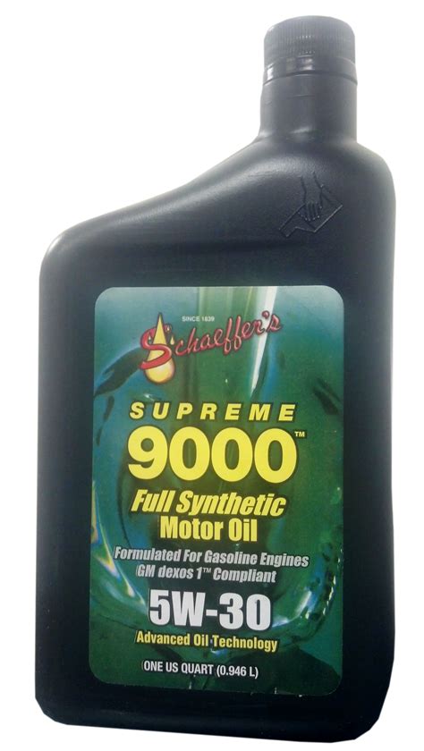 Schaeffer oil full synthetic 9000 motor oil in quart size 5w-30. Found for sale at www ...